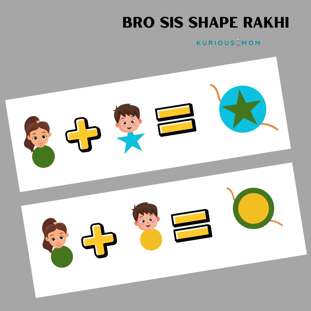 Bro Sis shape rakhi Printable worksheet
