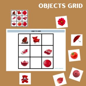 Objects grid printable worksheet