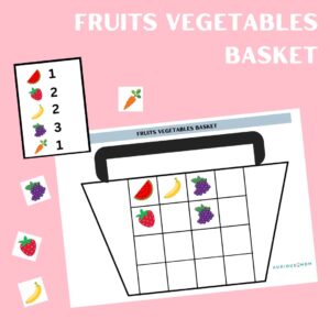 Fruits vegetables basket Activity worksheet