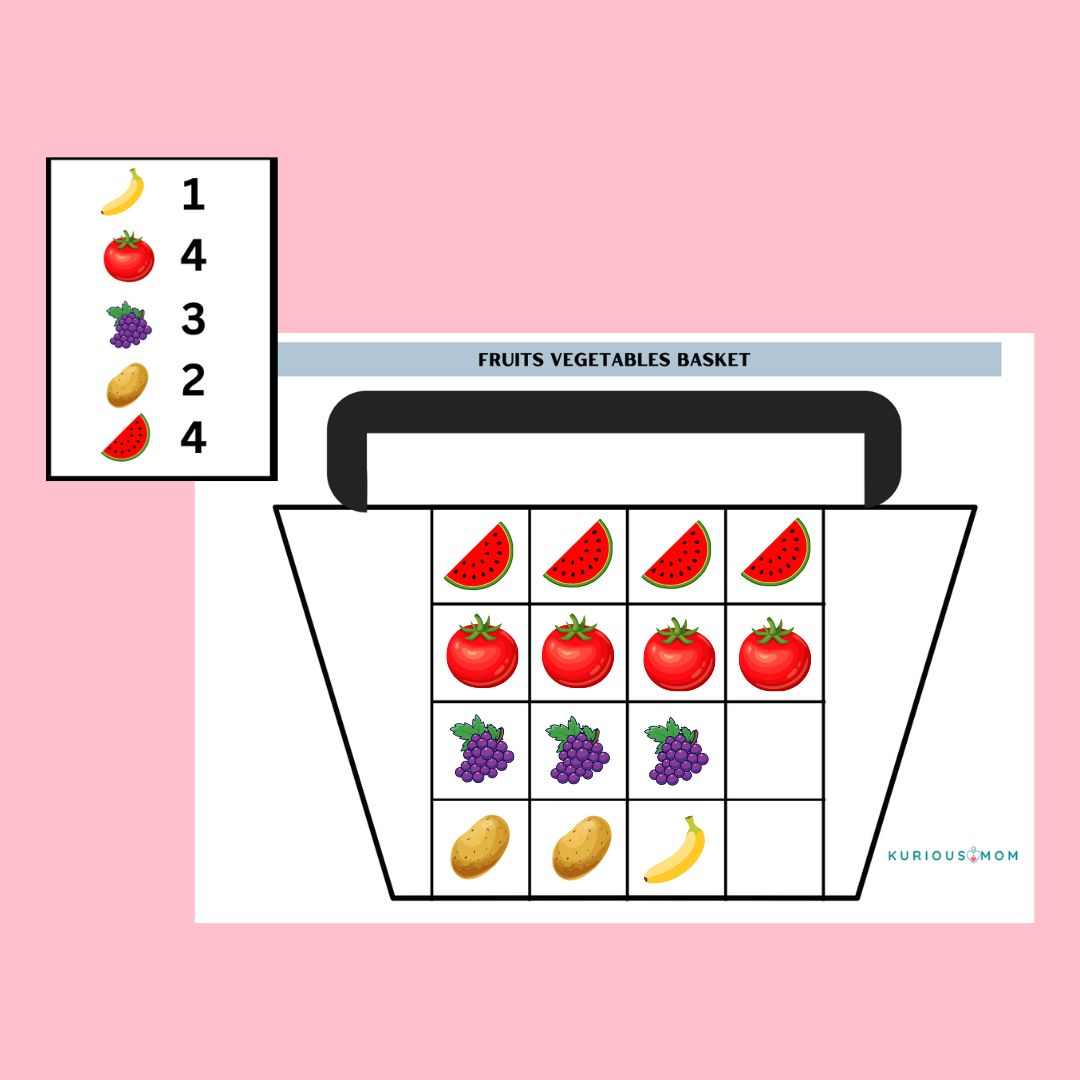 Fruits vegetables basket Activity worksheet - Image 2