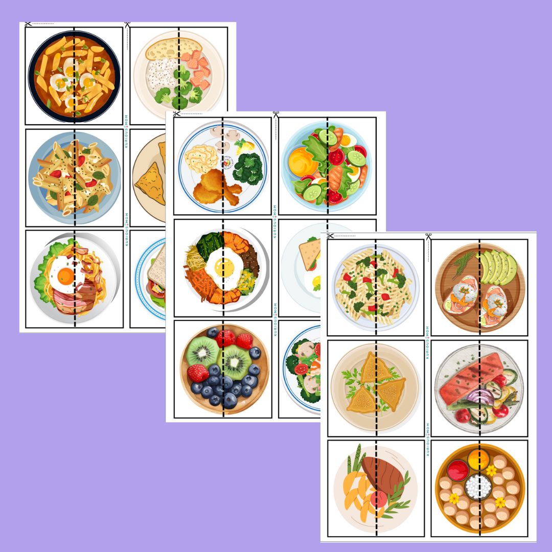 Food plate puzzle printable worksheet - Image 2