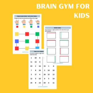 Brain gym for kids printable worksheet