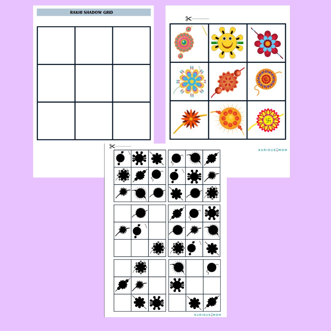 Rakhi shadow grid Printable worksheet - Image 2