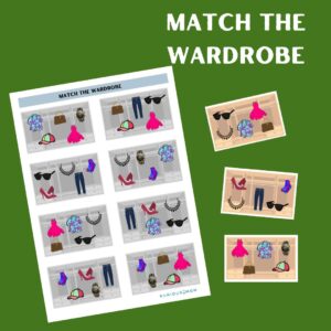 Match the wardrobe printable worksheet