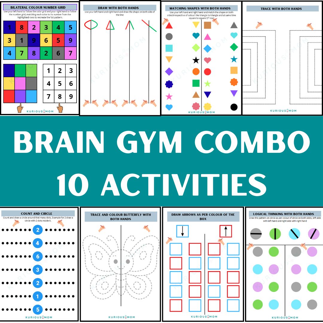 10-in-1 Brain gym worksheets