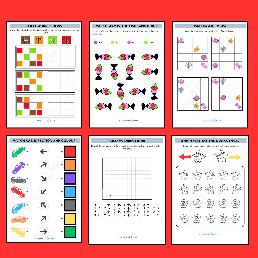 Direction Worksheets for Kids (10 Activities Bundle) - Image 2