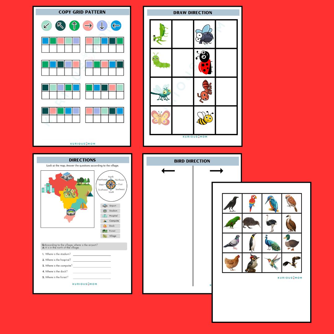 Direction Worksheets for Kids (10 Activities Bundle) - Image 3