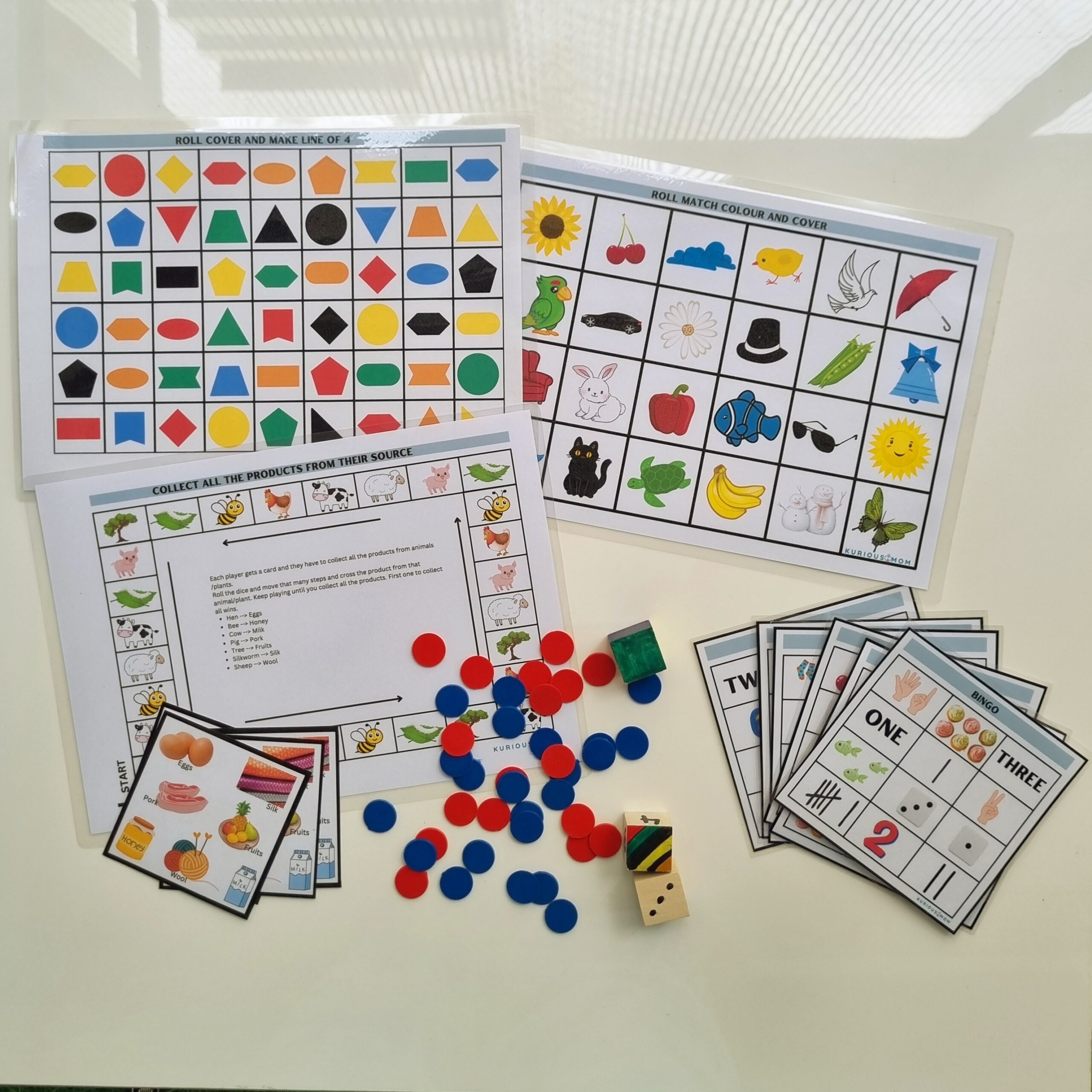 Multiplayer 4 in 1 Learning games for kids 3+yr