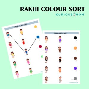 Rakhi colour sort Printable worksheet