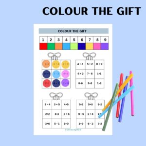Colour the Gift printable worksheet