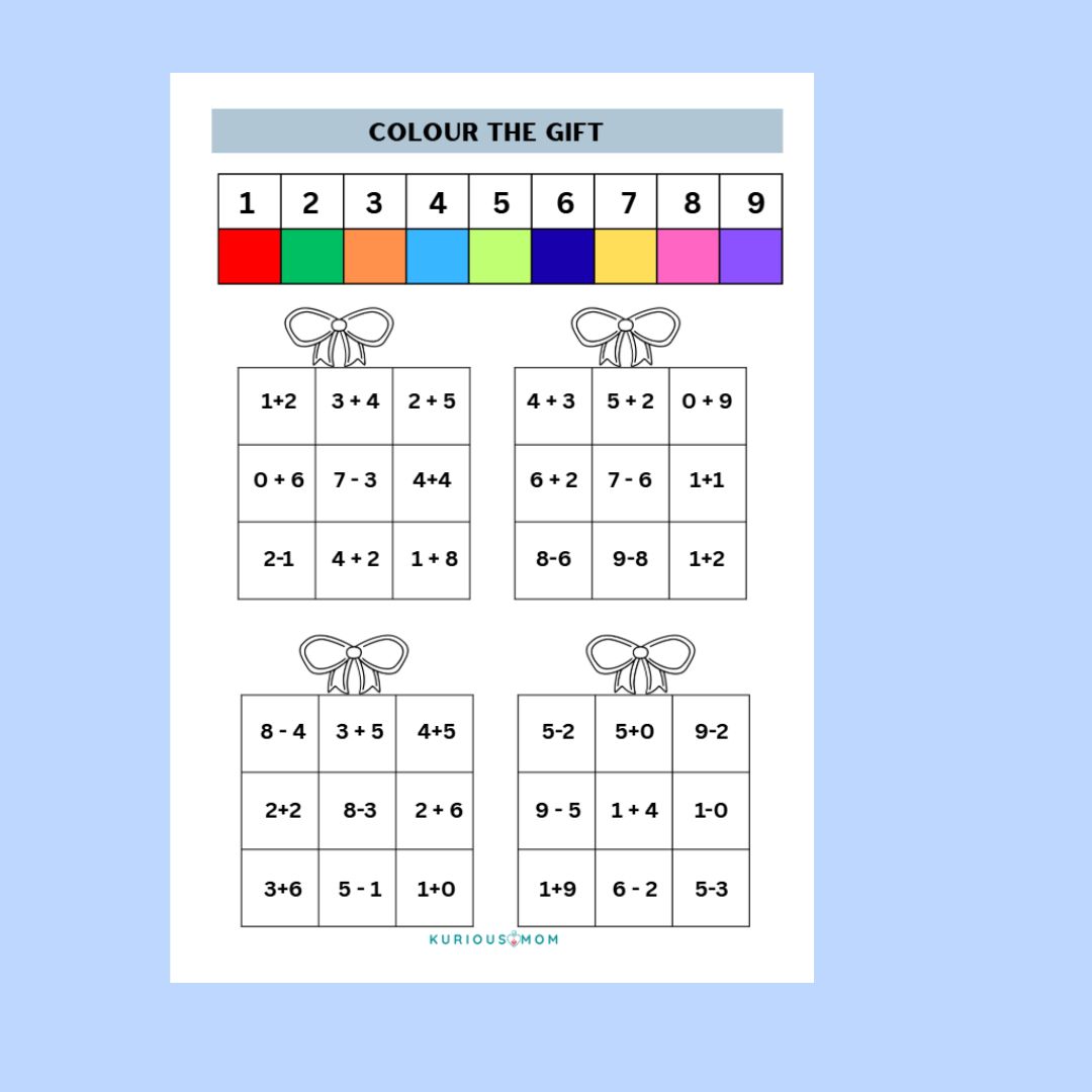 Colour the Gift printable worksheet - Image 2