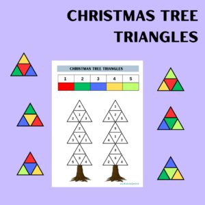 Christmas tree triangles printable worksheet