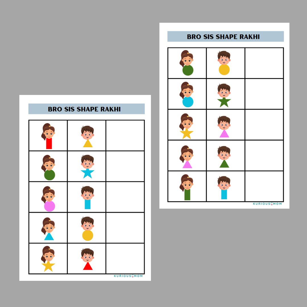 Bro Sis shape rakhi Printable worksheet - Image 3