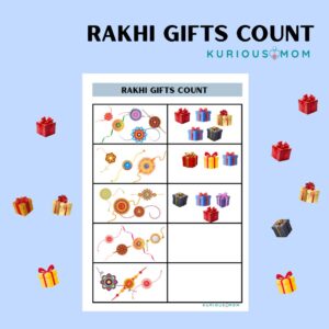 Rakhi gifts count Printable worksheet