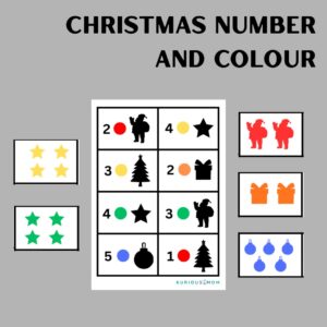 Christmas Number & Colour printable worksheet