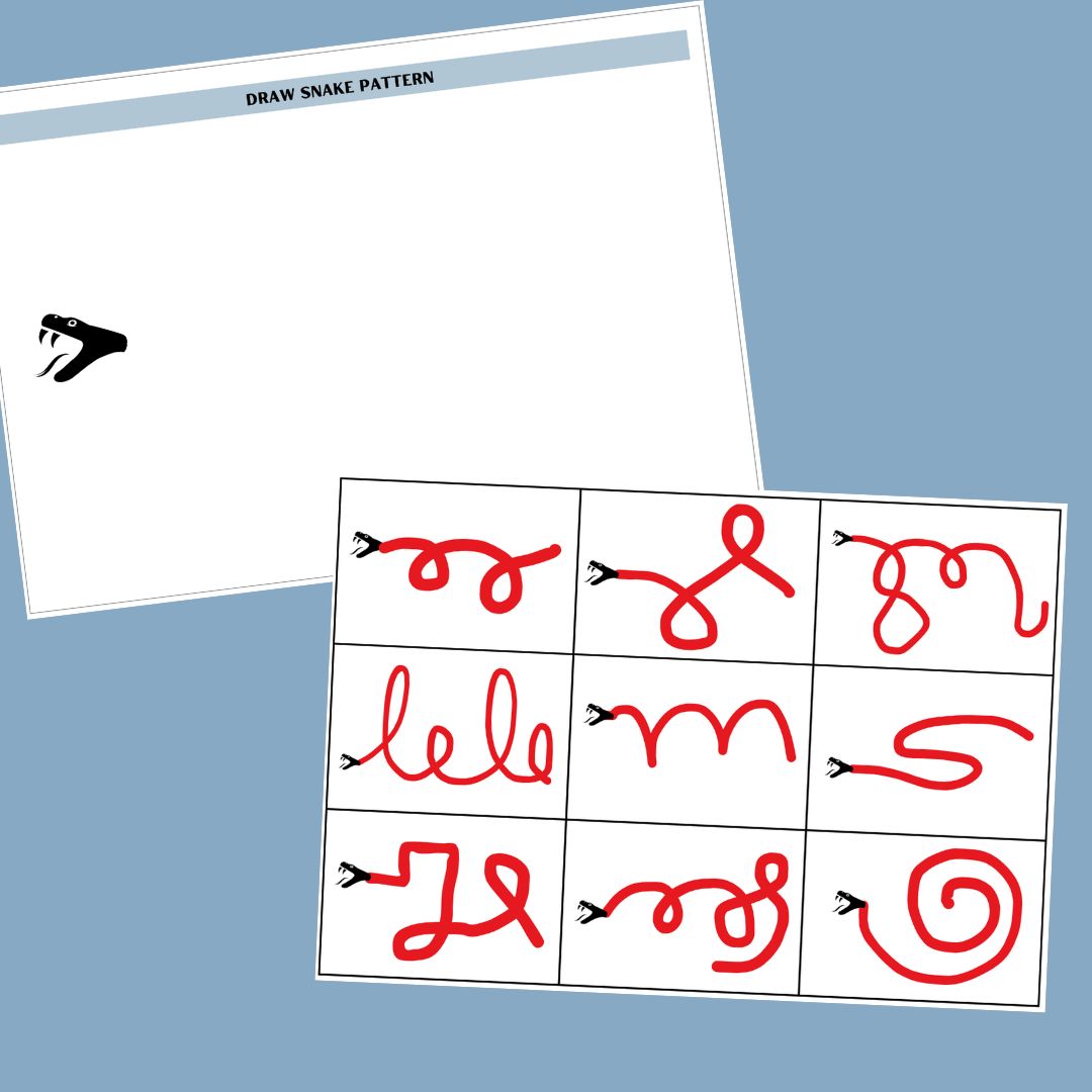 Draw snake pattern printable worksheet - Image 2