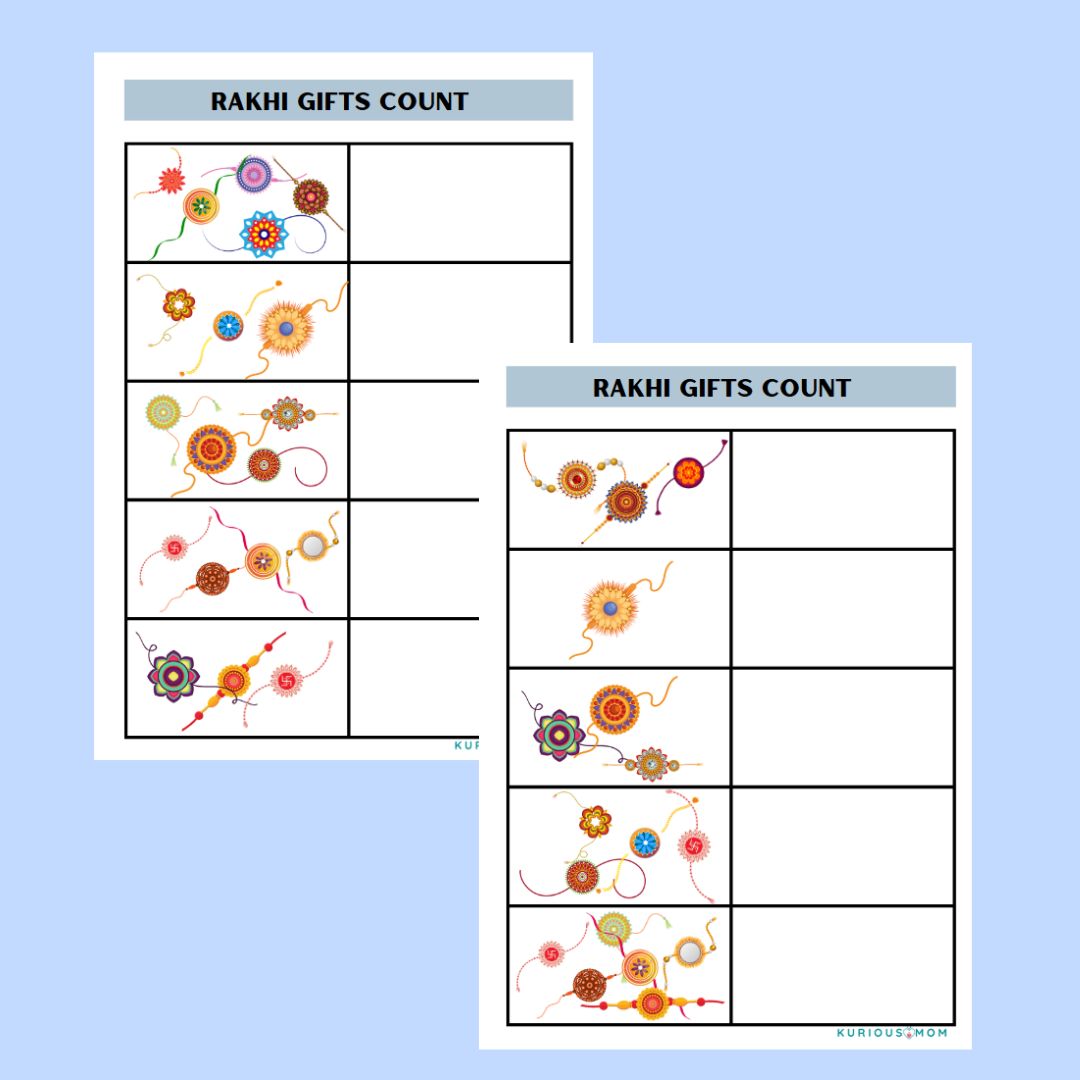 Rakhi gifts count Printable worksheet - Image 2