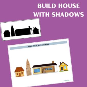 Build house with shadows printable worksheet