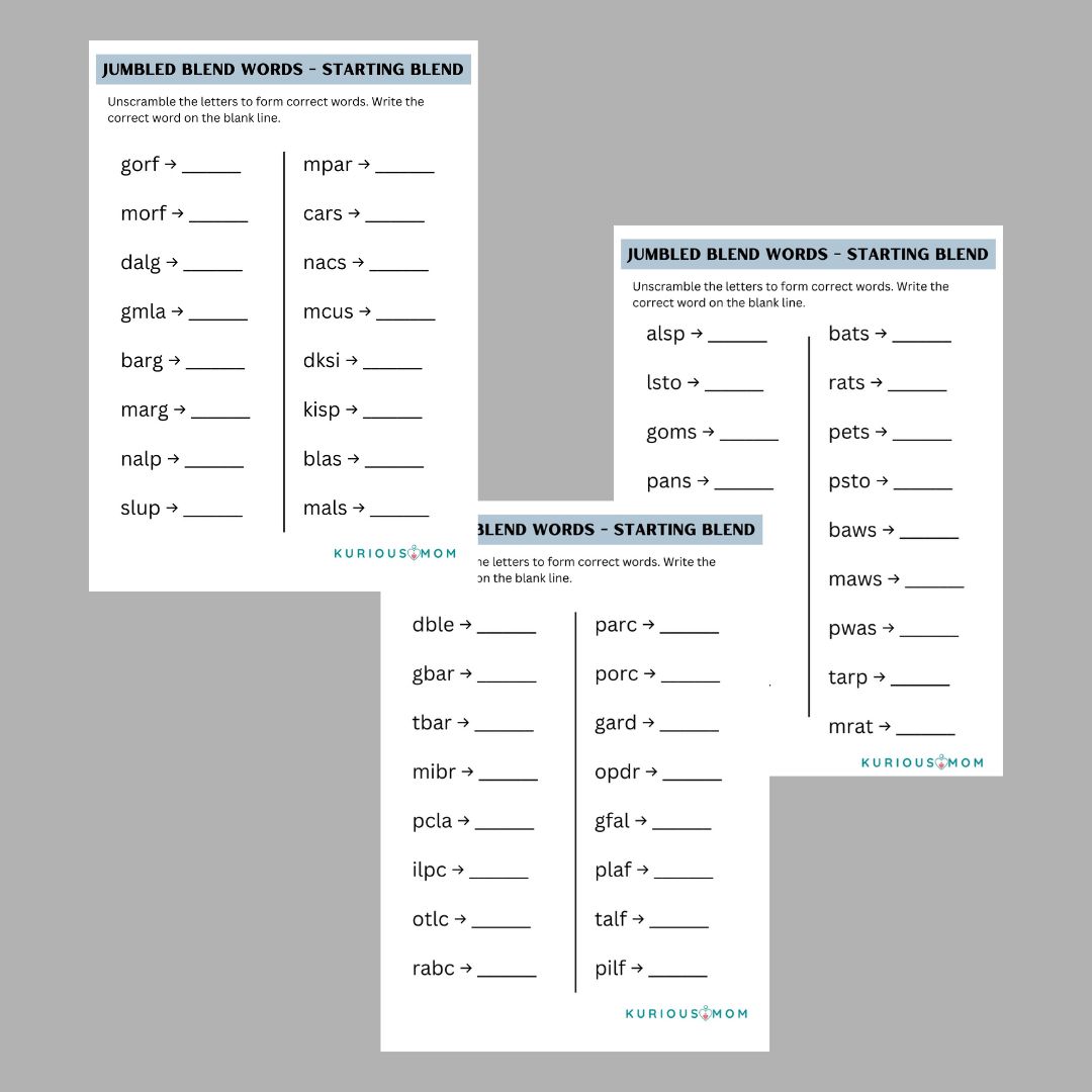 Jumbled blend words printable worksheet - Image 2