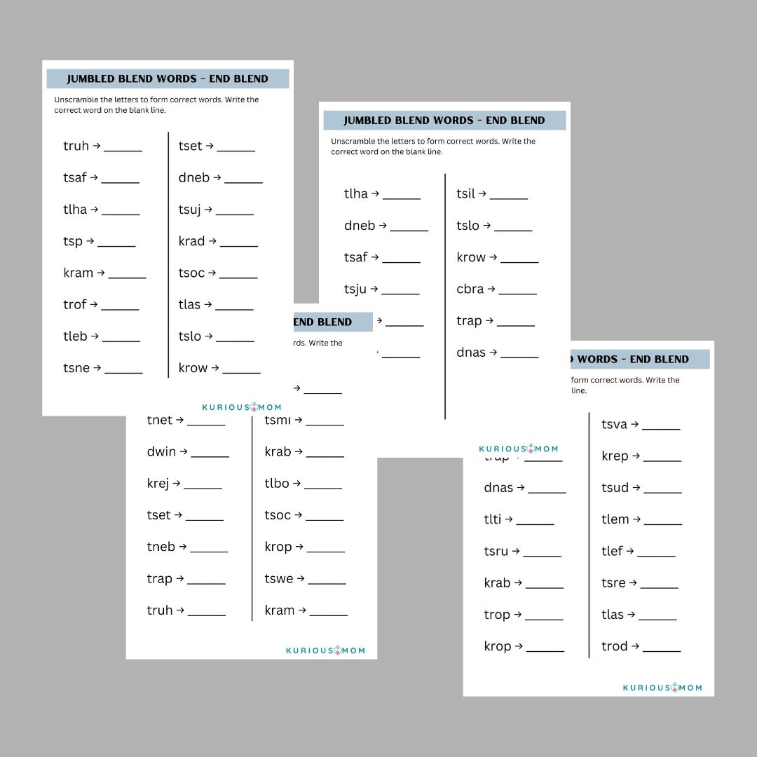 Jumbled blend words printable worksheet - Image 3