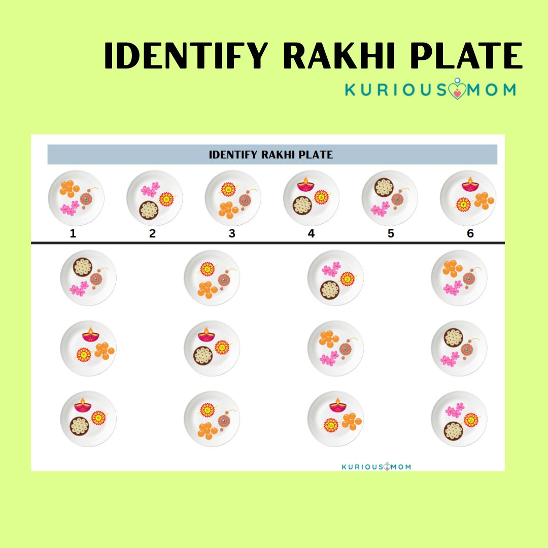 Identify rakhi plate Printable worksheet