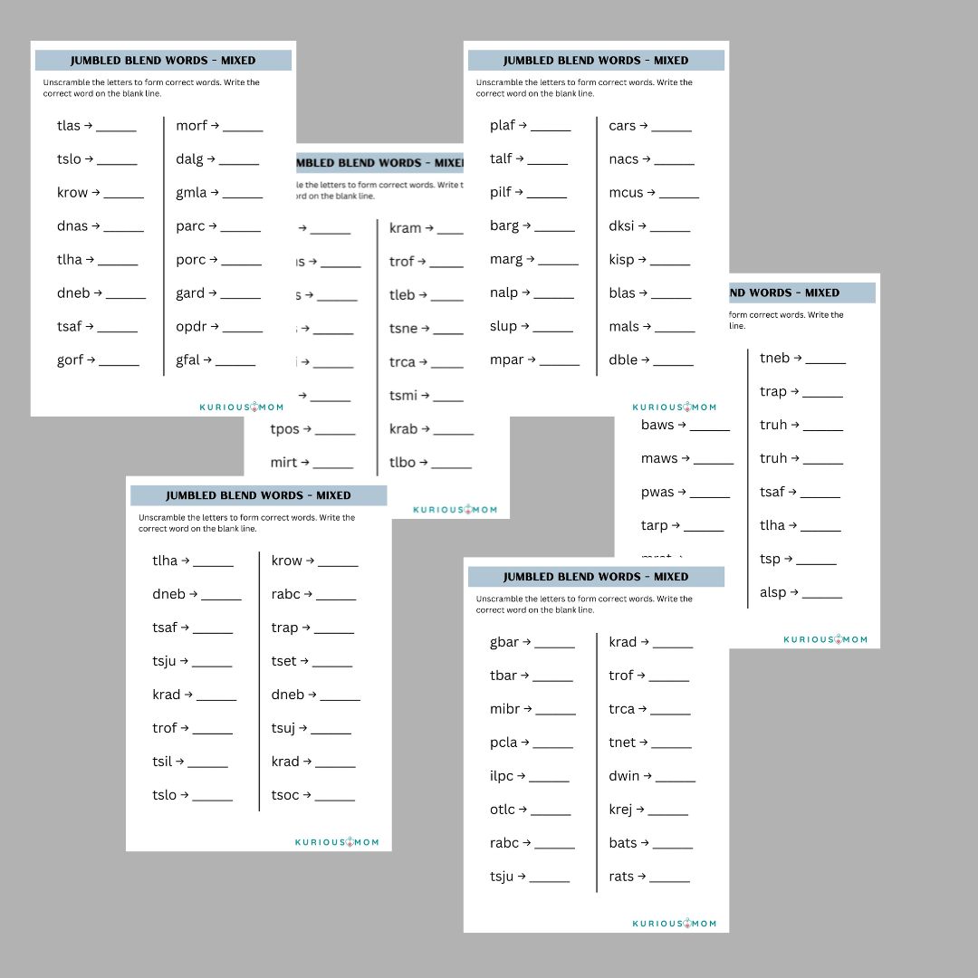 Jumbled blend words printable worksheet - Image 4