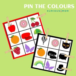 Pin the colours printable worksheet