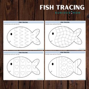 Fish tracing printable worksheet