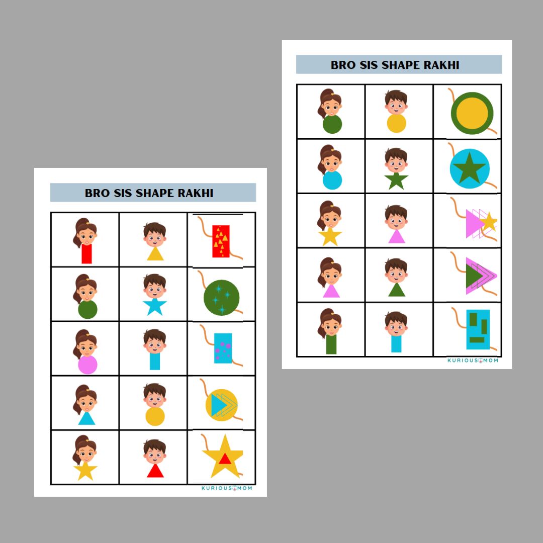 Bro Sis shape rakhi Printable worksheet - Image 2