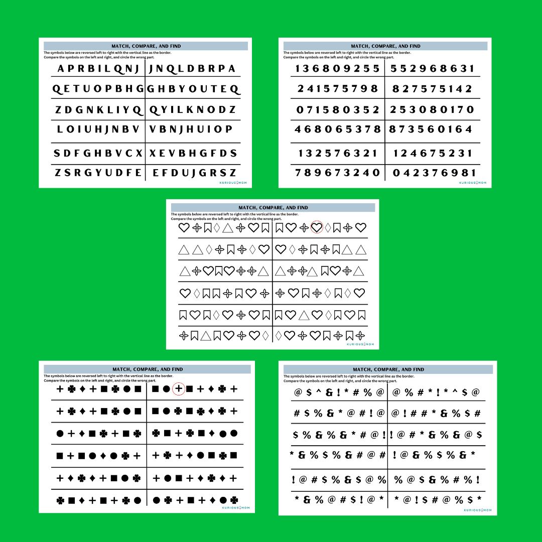 Match, Compare, and Find Activity printable worksheet - Image 3