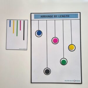 Arrange by length activity for 3+ yrs kid KMACT050