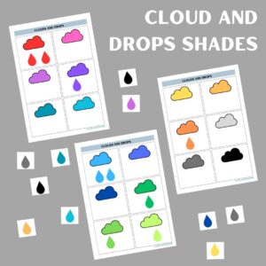 Cloud and Drops Color Match printable worksheet
