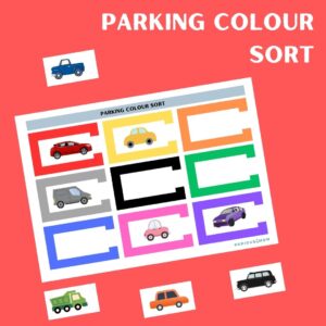 Parking colour sort printable worksheet