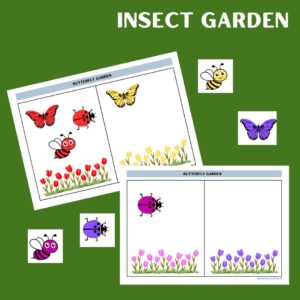 Insect garden printable worksheet