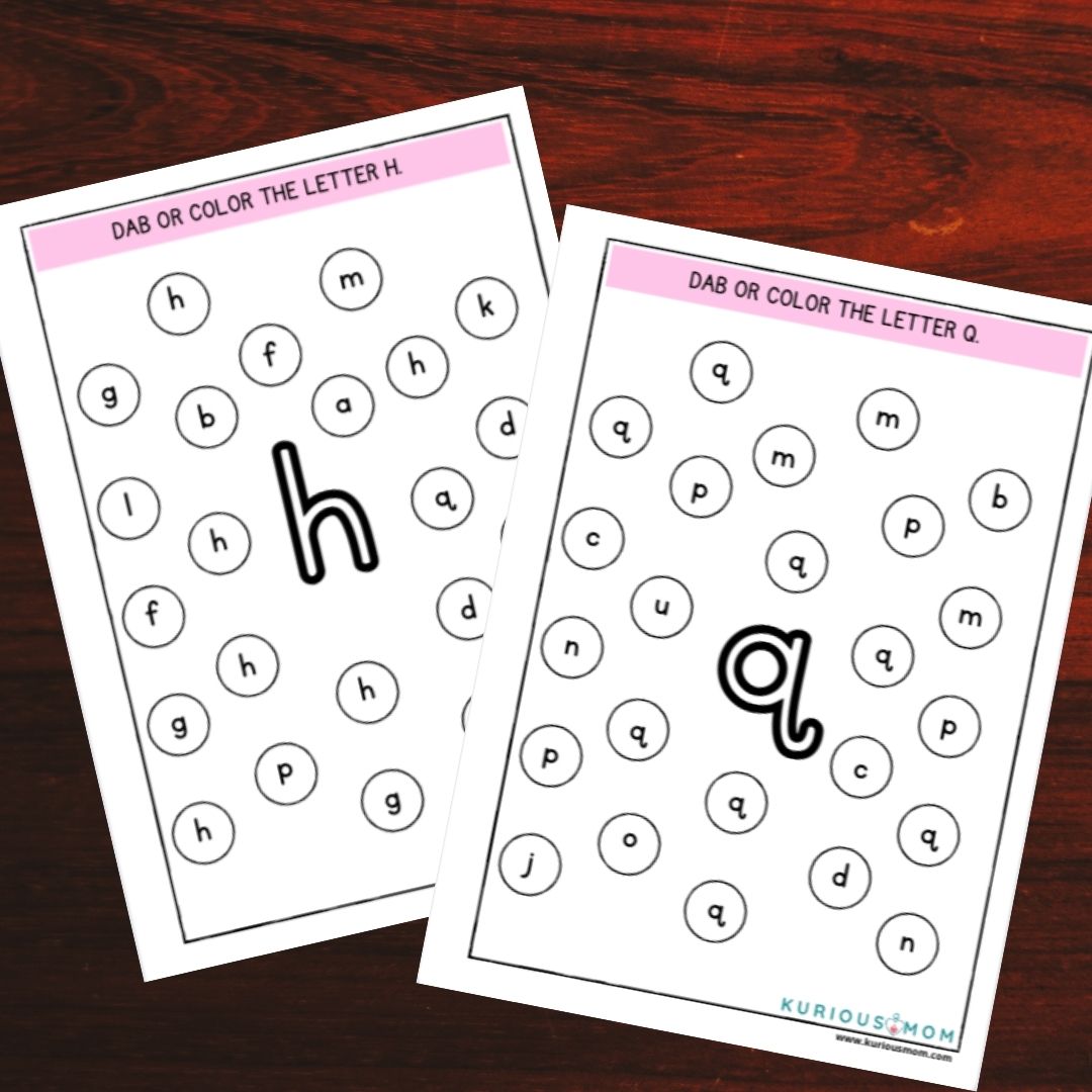 Dab or colour small Alphabet Downloadable Printable Worksheet - Image 2