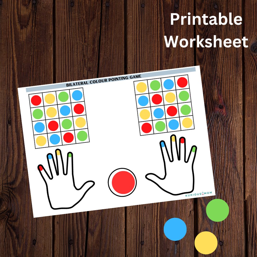 Bilateral colour pointing Downloadable Printable worksheet