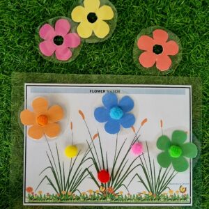Flower colour sort activity for 1.5 yr kids KMACT004