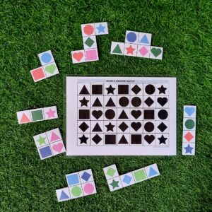 Shapes shadow match puzzle activity for 3+ yrs kid KMACT013